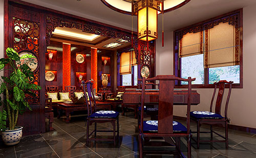 宜昌古典中式风格茶楼包间设计装修效果图